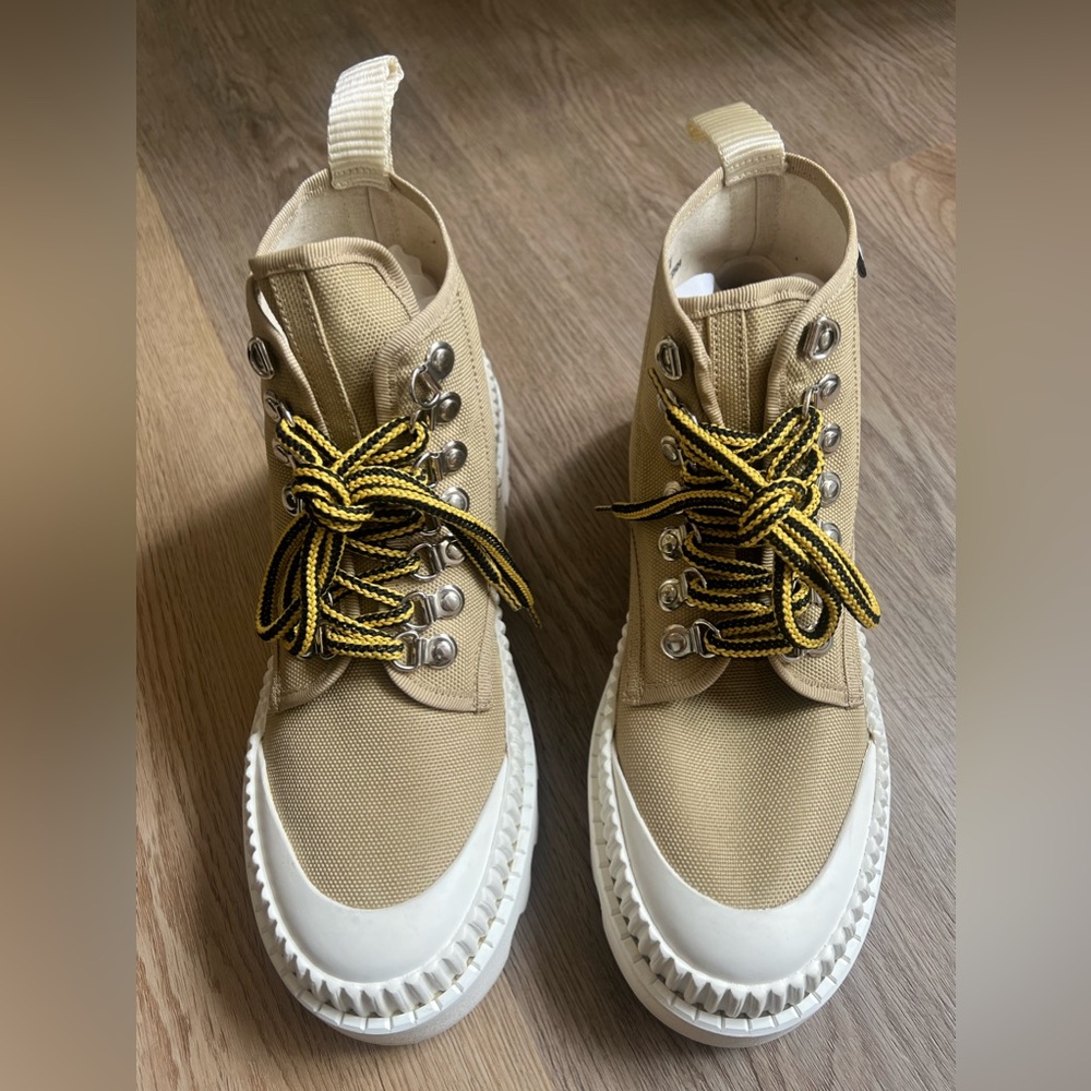 Proenza Schouler City Lug Sole Ankle Boots Natural Size 41